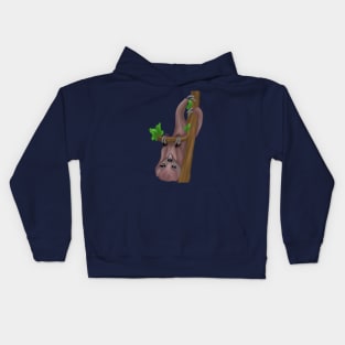 Cute sloth hanging on tree Kids Hoodie